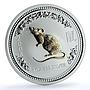 Australia 1 dollar Year Rat 2008 Gilt KM-1755b Lunar Mouse silver coin 2007