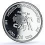 Morocco 200 dirhams African Nations Cup CAF Y#97 Football silver coin 1988