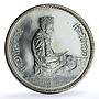Morocco 100 dirhams Green March 10th Anniversary Y#78 BU silver coin 1985