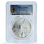Mexico 1 onza Libertad Angel of Independence KM-613 MS 68 PCGS silver coin 1998