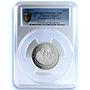 Cayman Islands 25 dollars Queen Elizabeth I KM-17 PR 69 PCGS silver coin 1977
