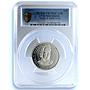 Cayman Islands 25 dollars Queen Mary II KM-18 PR 70 PCGS silver coin 1977