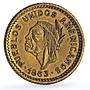 Venezuela 1/2 peso Pueblos Unidos Americanos Medio Peso gold coin 1863