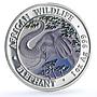Somalia 1000 shillings Elephant Coloured African Wildlife silver coin 2005
