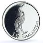 Swaziland 10 emalangeni Sobhuza II KM-25 Heron Bird BU silver coin 1975