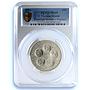 Cayman Islands 50 dollars Queens of England KM-12 MS 69 PCGS silver coin 1976