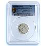 Ajman 1 riyal Rashid KM-1.1 Chicken Bird PR 67 PCGS silver coin 1969