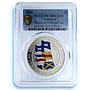 Alderney 5 pounds Trafalgar Coloured KM-79a Flags PR 70 PCGS silver coin 2005
